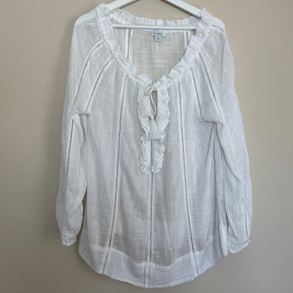 Sundance Artists Dream Blouse Top White Gauzy Sheer Boho Summer Beach Coastal S - Picture 1 of 7